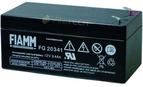 Fiamm fg20341 bleigel Batterie au plomb 20341 Serre AGM 12 V 3,4 Ah Faston 4,8 mm