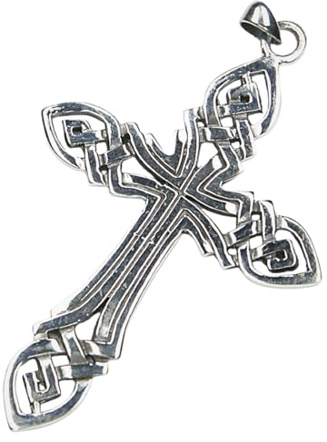 Drachensilber Keltisches Kreuz Schmuck Anhänger 925er Silber ausgefallener Kettenanhänger Keltenkreuz groß keltische Knoten Damen Herren