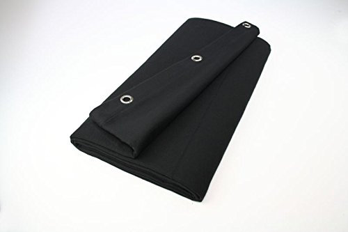 Theatervorhang, Bühnenmolton konfektioniert, schwarz, 4m x 3m