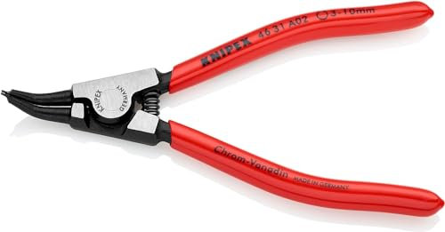 Knipex Pinza per Anelli di Sicurezza per Anelli di Sicurezza Esterni Su Alberi Angolazione a 45° Bonderizzata Nera, Rivestiti in Resina Sintetica 130 Mm 46 31 A02