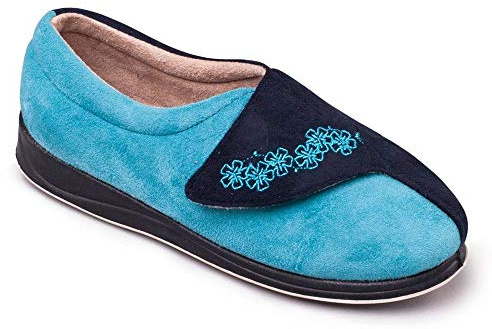 Padders Womens Ladies Slippers 2E Fit Vulcanised | Autumn Winter Collection | Slip On Slipper | Riptape | Flat | Lightweight