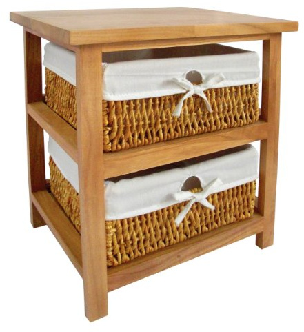 Premier Housewares Honey 2 Maize Bvaskets Storage Unit, Corn, Paulownia Wood, Natural, 32 x 40 x 45 cm
