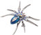 Spinnen-Brosche mit Strass, Blau