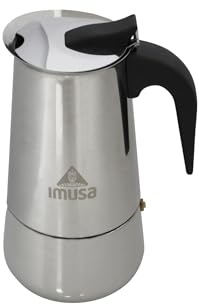 Imusa USA B120-22061M - Cafetera espresso de acero inoxidable para 4 tazas, color plateado