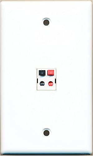 RiteAV - 1 Port Speaker Wall Plate - White