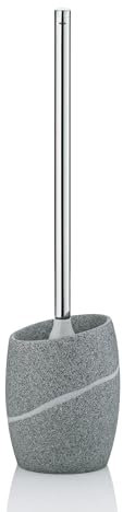 kela WC-Garnitur Talus, Durchmesser 11 cm, Polyresin, grau, Natursteinoptik, 20258
