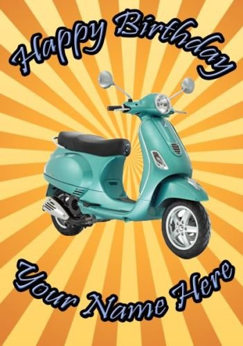 Personalisierte Geburtstagskarte mit Vespa-Motiv, A5, refPID356