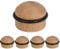 Gedotec Türstopper Holz mit Dämpfungsgummi - Eiche | HERBERT | 5 Stück Premium Tür Stopper aus Vollholz | Türstopper Boden zum Kleben + Schrauben | Türstopper klein für Zimmertüren | Bodentürpuffer