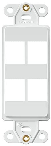 Leviton 41644-W QuickPort Decora Insert, 4-Port, White
