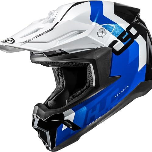 HJC, Motocross Helm C50 PRIMAL Blue White Black MC2, S