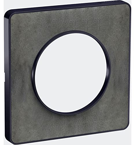 Schneider Electric S540802V Plaque Ardoise 1 Poste Avec Liseré Anthracite Odace Touch, Noir