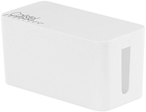 Callstel Kabelbox Organizer: Kabelbox klein, 23,5 x 11,5 x 12 cm, weiß (Box für Verlängerungskabel, Kabelmanager Kiste, Tischsteckdose)