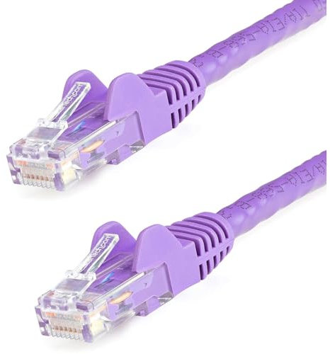 StarTech.com 35ft CAT6 Ethernet Cable - Purple CAT 6 Gigabit Ethernet Wire - 650MHz 100W PoE RJ45 UTP Network/Patch Cord Snagless w/Strain Relief Fluke Tested/Wiring is UL Certified/TIA (N6PATCH35PL)