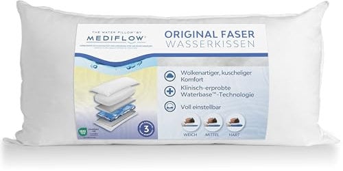 Mediflow Das erste & Originale Wasserkissen, klinisch erwiesen, um Nackenschmerzen zu reduzieren und den Schlaf zu verbessern Ideal für die richtige Nackenunterstützung (40 x 80 cm)