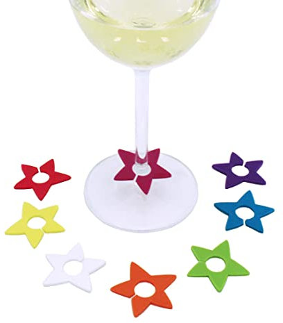 Koala Spain Marcadores Copas de Vino, Estrellas de 8 Colores (8 Unidades)