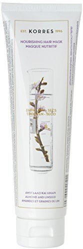 KORRES Almond & Linseed Haarmaske für trockenes + strapaziertes Haar, mit Mandelöl, reichhaltige Aufbaupflege, vegan, 125 ml