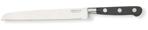 Richardson Sheffield SABATIER TROMPETTE Brotmesser mit Wellenschliff, Edelstahl rostfrei & poliert, spülmaschinenfest, extrem scharf, Profi-Messer, Griff 3-fach genietet