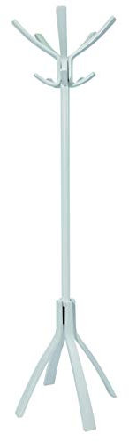 Porte Manteau sur Pied - Bois - 10 Patères - Base Stable Lestée - Montage Facile – Tête Rotative – Grande Capacité et Support - Blanc - Idéal Bureau et Entrée Maison - ALBA, 182