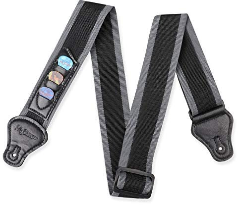 Gitarrengurt mit 3 Plektrum-Haltern für E- oder Akustikgitarre