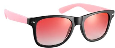 Komonee Black and Pink Frame Drifter Sunglasses Classic Style Retro Sun Shades Eye Glasses UV400 Protection Unisex For Men Women Golf Cycling Sports Fishing Travel