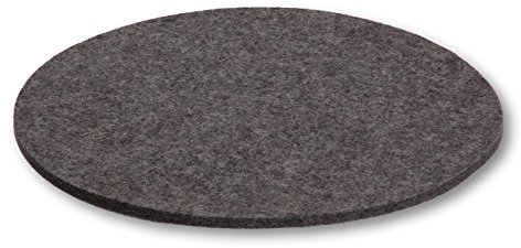 Filzbrand Filz Untersetzer rund 25 cm groß, 5mm dick, Deko Filzuntersetzer für Gläser, Vasen oder Teller, Designfilz aus 100% Wolle, anthrazit – Made in Germany