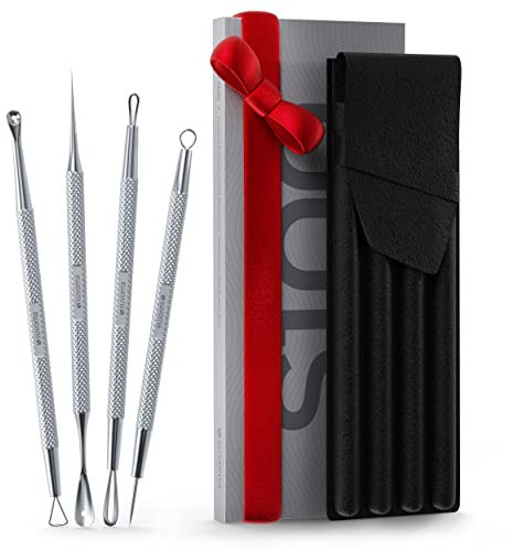 Suvorna punti neri rimozione leva comedoni inox set skincare viso completo, togli punti neri viso kit skincare viso completo, per rimuovere i punti neri, brufoli schiena, rimuovi punti neri viso