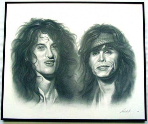 Aerosmith/Charcoal print Gerahmt