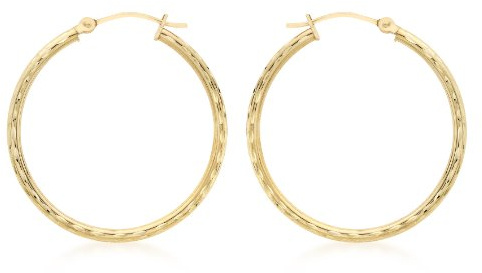 CARISSIMA Damen-Ohrringe 9 Karat gelb Gold Diamond Cut Round Creole - 1.53.4809
