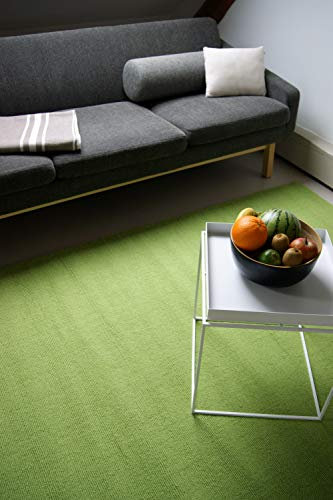 floor factory Moderner Designer Wollteppich Loft Lime grün 80x150cm - Reine Wolle in leuchtenden modernen Farben
