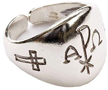 Holyart Bischofsring Alpha und Omega Silber 925