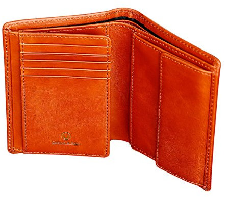 Cronus & Rhea® | Luxus Geldbörse mit Münzfach aus exklusivem Leder (Charon) | Geldbeutel - Brieftasche - Portemonnaie - Geldklammer | Echtleder | Mit eleganter Geschenkbox | Herren (Cognac)