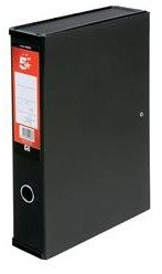 5 Star Office Box File Lock Spring with Ring Pull 75mm Spine Foolscap Black - Pack 5