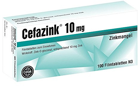 Cefazink 10 mg Filmtabletten bei Zinkmangel, 100 St. Tabletten