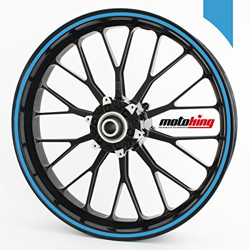 Motoking Felgenaufkleber 360° / 10 bis 14 / 12 mm/HELLBLAU MATT