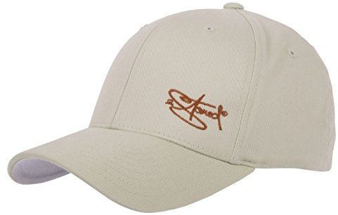 2Stoned Flexfit Baseball Cap Classic Beige mit Stick Größe L/XL (58 cm - 60 cm) für Damen und Herren
