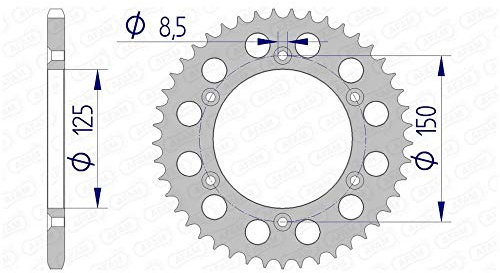 Alu-Kettenrad AFAM 520-45Z (Gun Metal)