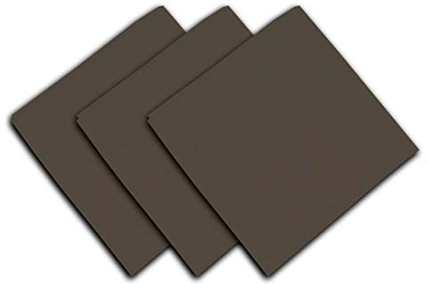 Soleil d'ocre Viel von 3 Servietten in Baumwolle Panama Taupe, Ecru, 45 x 45 cm