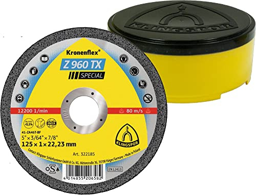 Klingspor 322184 Z 960 TX, Trennscheibe INOX, Spezial, Verpackungseinheit 25, 115X1X22,23, 25