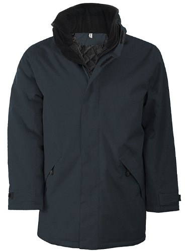 Kariban Mens Performance Parka Jacket, Dark Grey/Black, XL