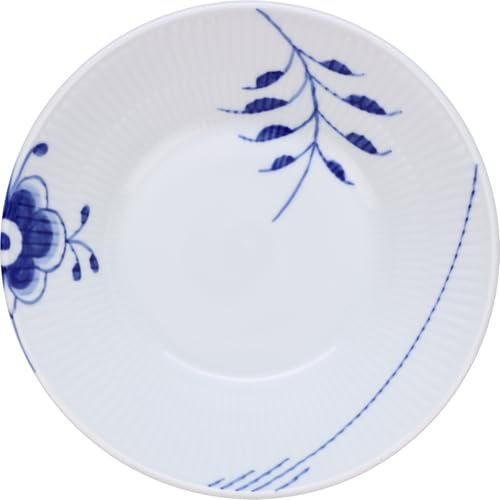 Royal Copenhagen Blue Fluted Teller tief, Porzellan, Weiß-blau / Gerippt, ø 17 cm