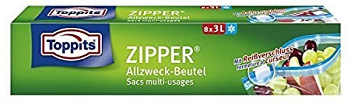 Toppits Zipper Allzweckbeutel, 8 Stück, 3l