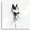 Paul Sinus Art Bullterrier 60x60cm Keilrahmenbild Kunstbild Aquarell Art Wandbild auf Leinwand fertig gerahmt Original Unikat