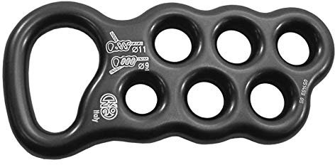Kong. KISA Dispositivo per Creare Sistemi di Dissipazione. Lega di Alluminio Leggera e Resistente. Per Cadute Accidentali. Diverse Configurazioni per Corde da 9 mm e 11 mm. Made in Italy. Nero