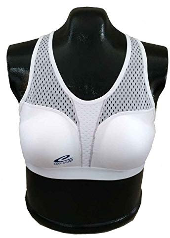 S.B.J - Sportland Top Bustier für Damen Brustschutz Cool Guard, Farbe Weiss, Gr. S
