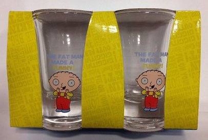 Family Guy - 4er Set Schnapsglas, 2 Designs, Peter & Stewie