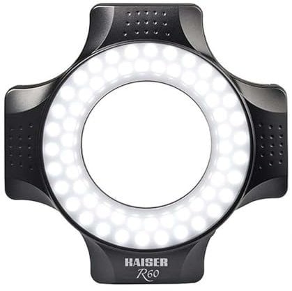 Kaiser Fototechnik 3252 Ringleuchte R60 mit 60 Tageslicht-LEDs schwarz