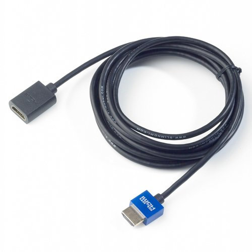 3m Slim HDMI Male-Female Extender Cable, The World's Slimmest HDMI Lead? (Gold Plated, 1080p, 3D, High Speed, ARC)