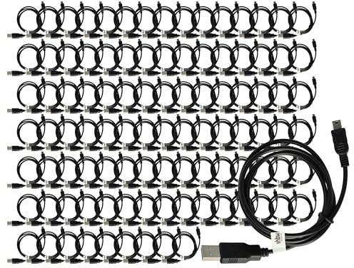 vhbw Universal USB Data Cable 2in1 Charger for all Standard GPS Sat-Nav Devices - 100cm Black