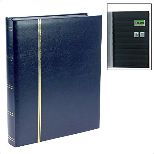 SAFE Briefmarkenalbum / Einsteckbuch Nr. 157 PREMIUM Einsteckbücher 32 SCHWARZE Seiten mit goldfarbener Premiumprägung Einband in BLAU