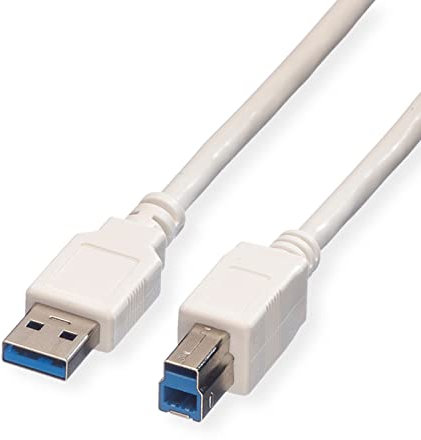 VALUE USB 3.2 Gen 1 Kabel, Typ A-B, weiß, 3 m